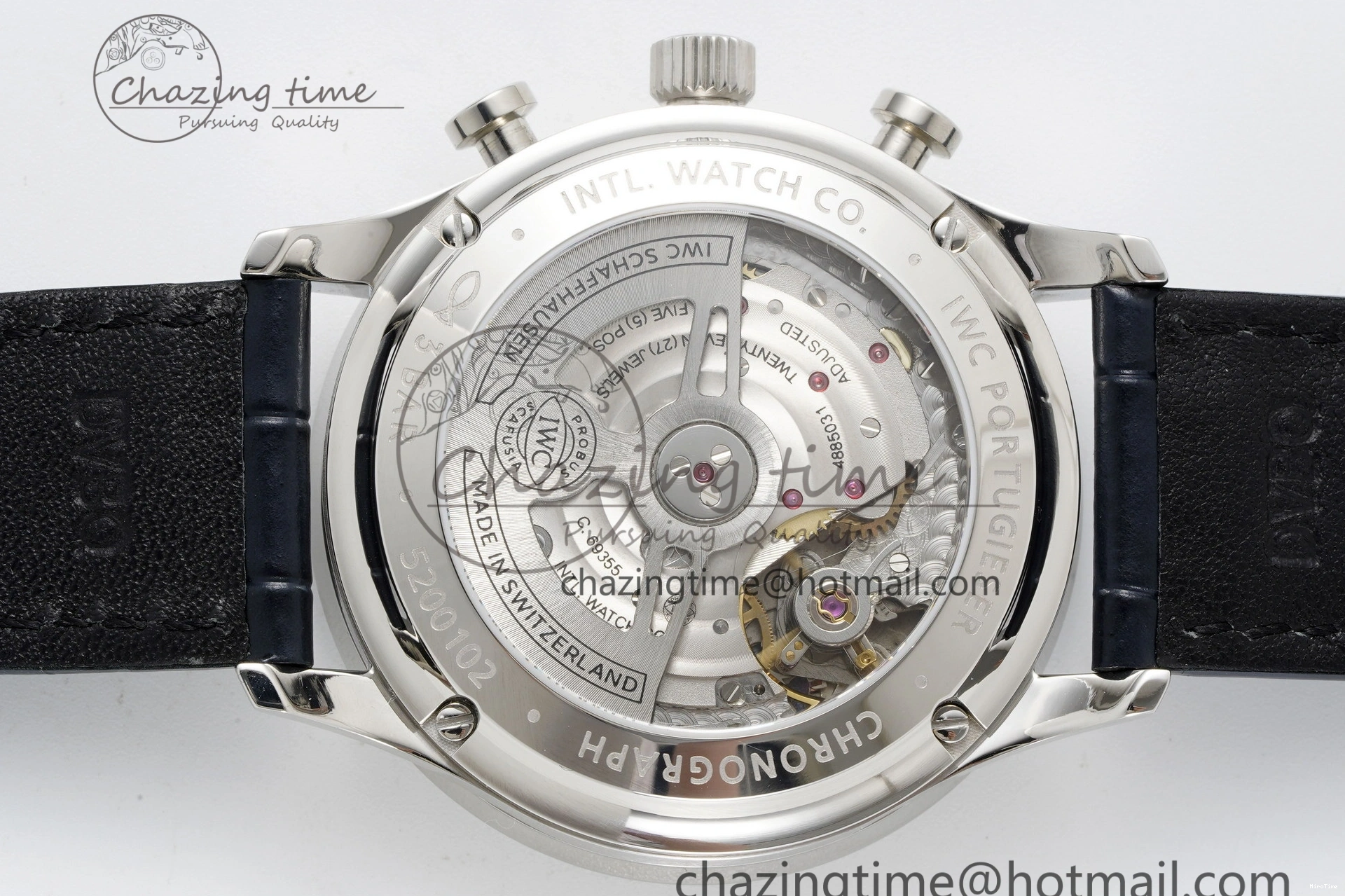 MIROTIME 1230 Portuguese Chrono IW3716 RSF 1:1 Best Edition Blue Dial on Black Leather Strap A RelaxedFit 7045